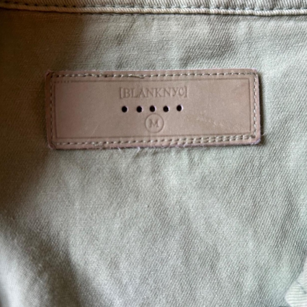 Blank NYC Light Green Jacket Y2K Military Cropped Y2K - Picture 2 of 4